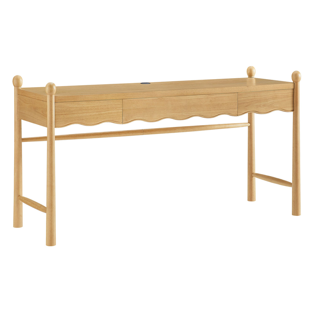 Darcy 62 Inch Wood Computer Desk - Oak