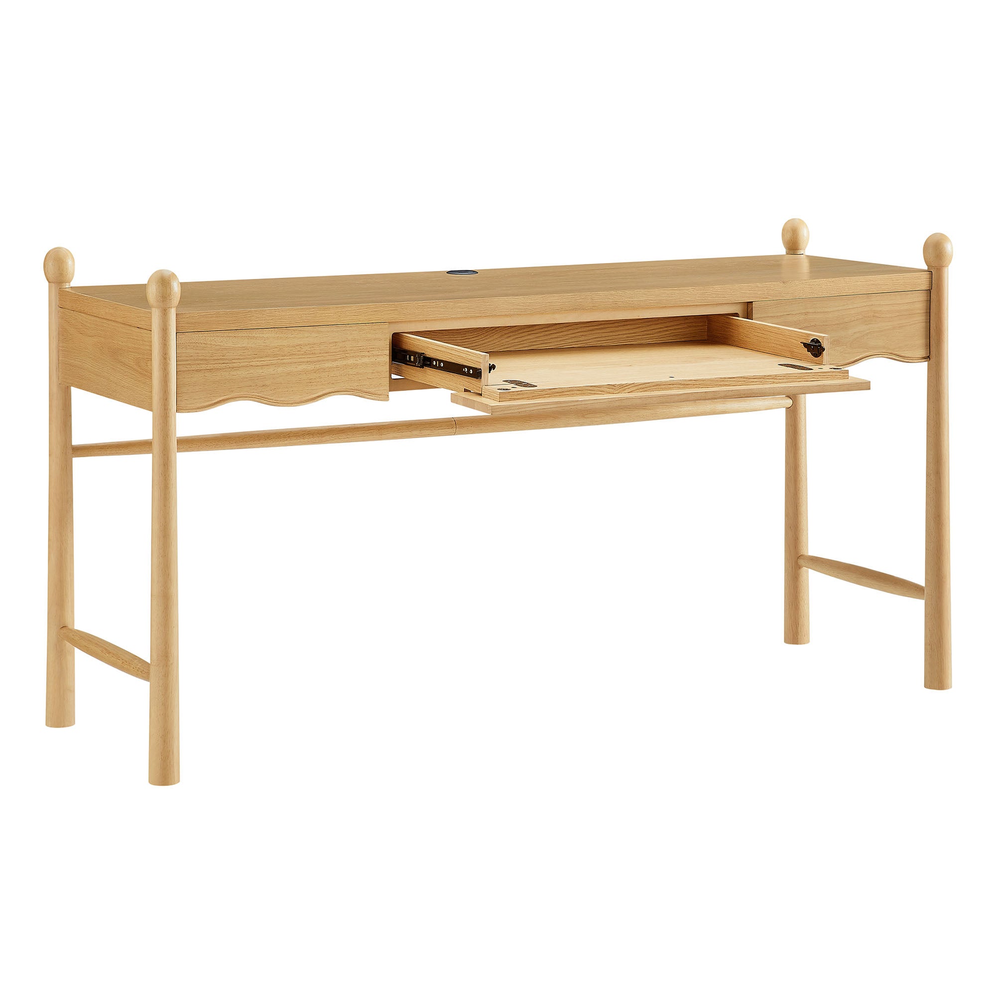 Darcy 62 Inch Wood Computer Desk - Oak