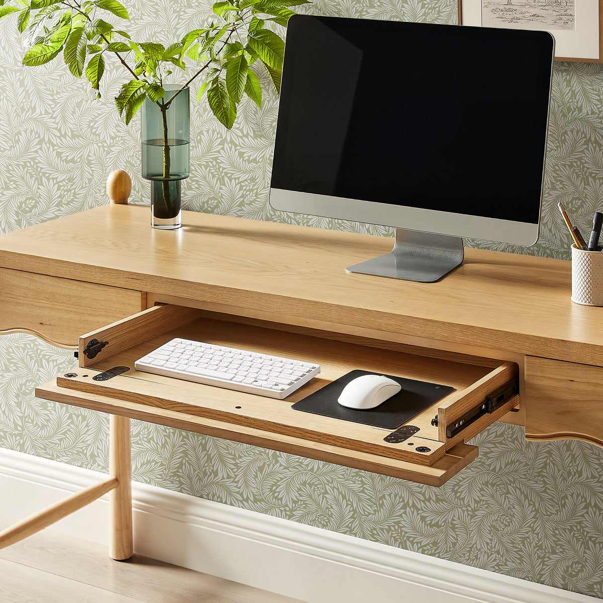 Darcy 62 Inch Wood Computer Desk - Oak