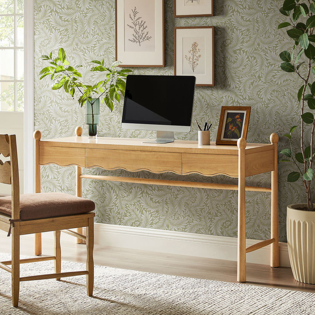 Darcy 62 Inch Wood Computer Desk - Oak