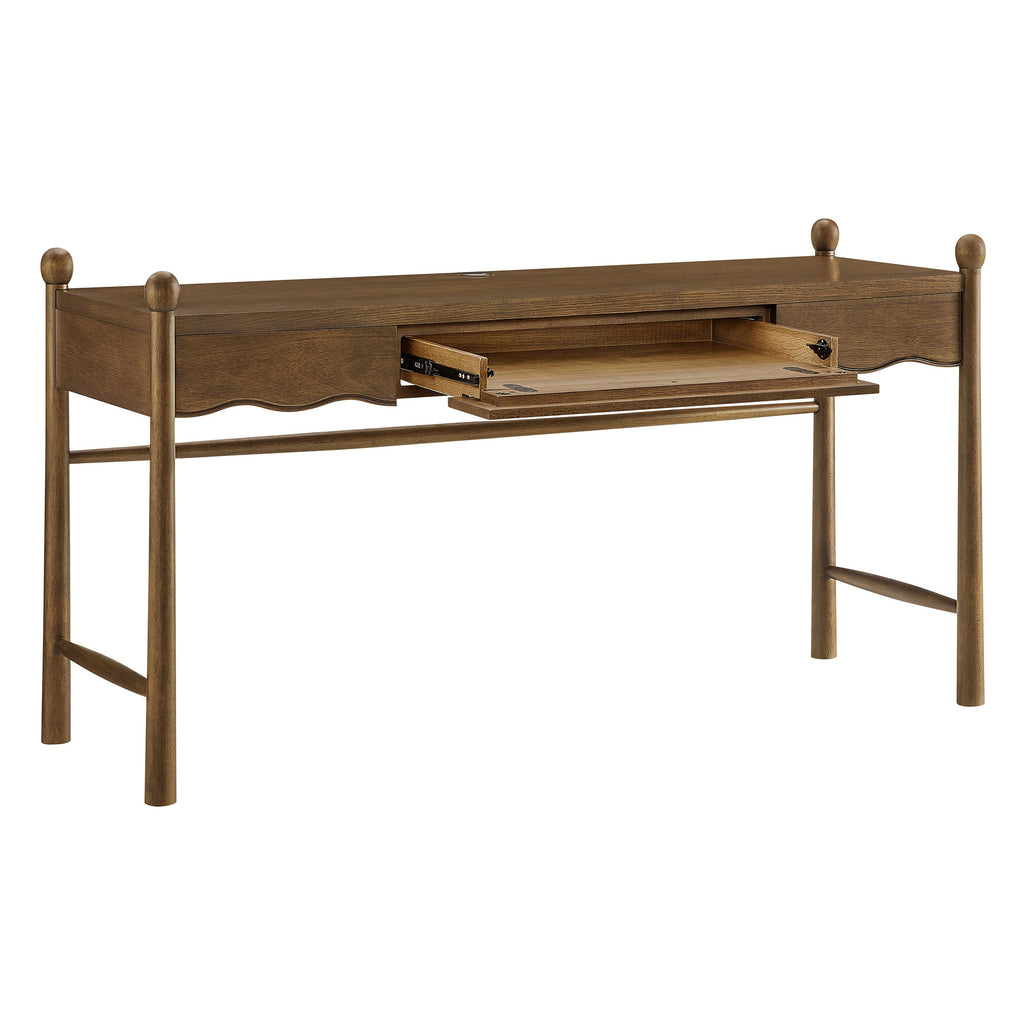 Darcy 62 Inch Wood Computer Desk - Walnut