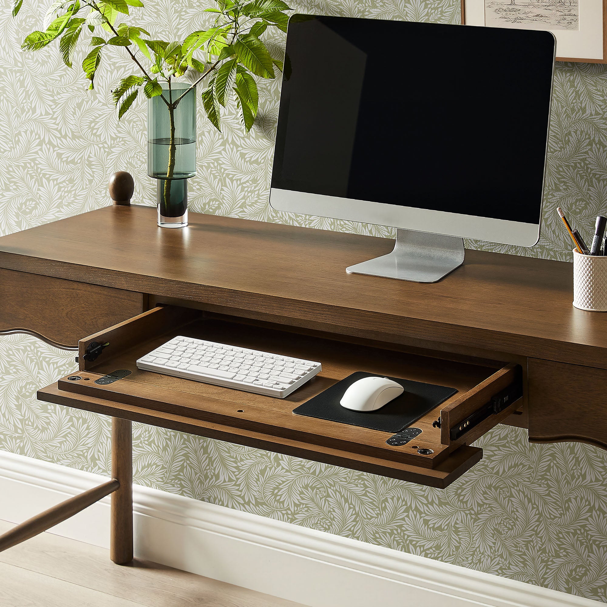 Darcy 62 Inch Wood Computer Desk - Walnut