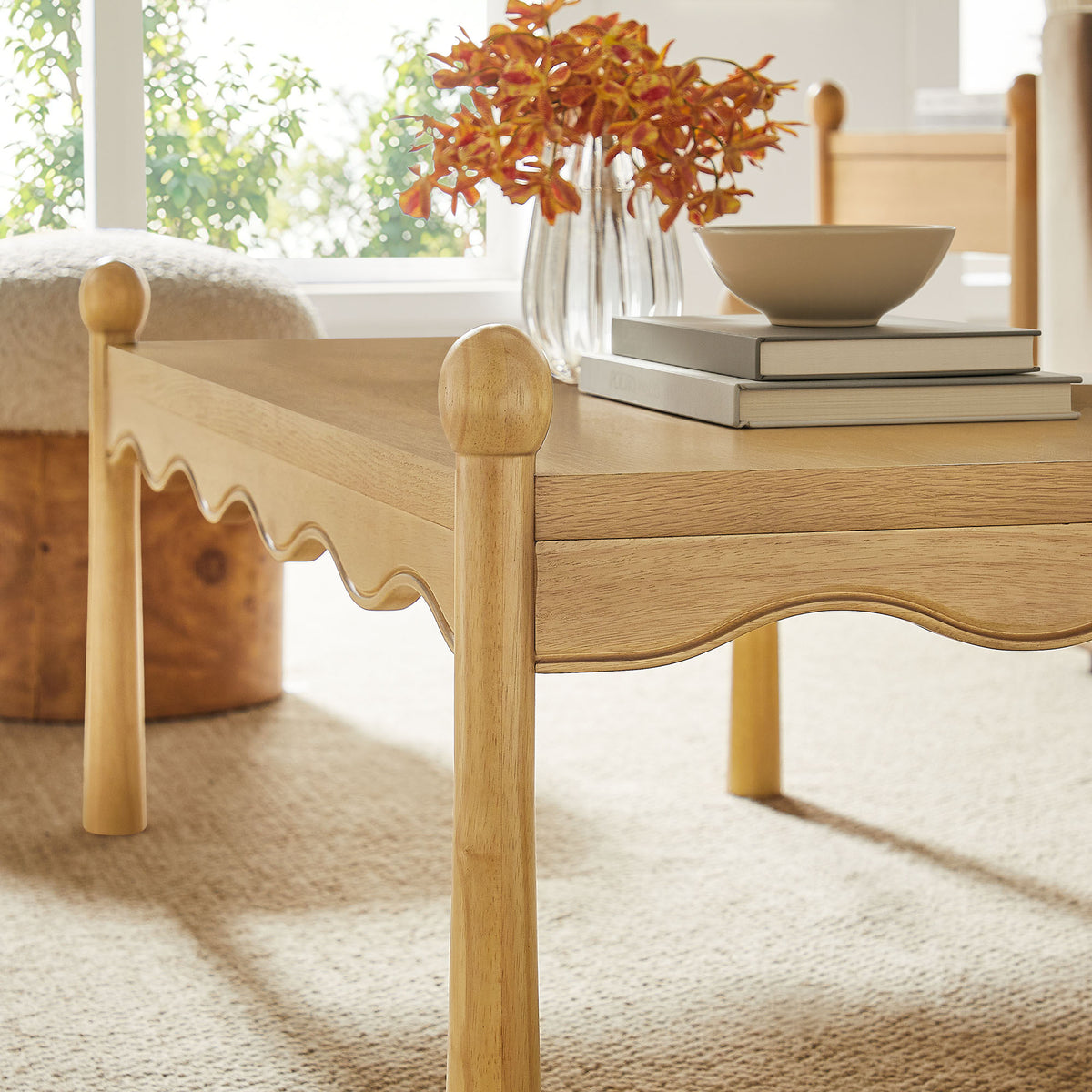 Darcy 46 Inch Wood Coffee Table - Oak