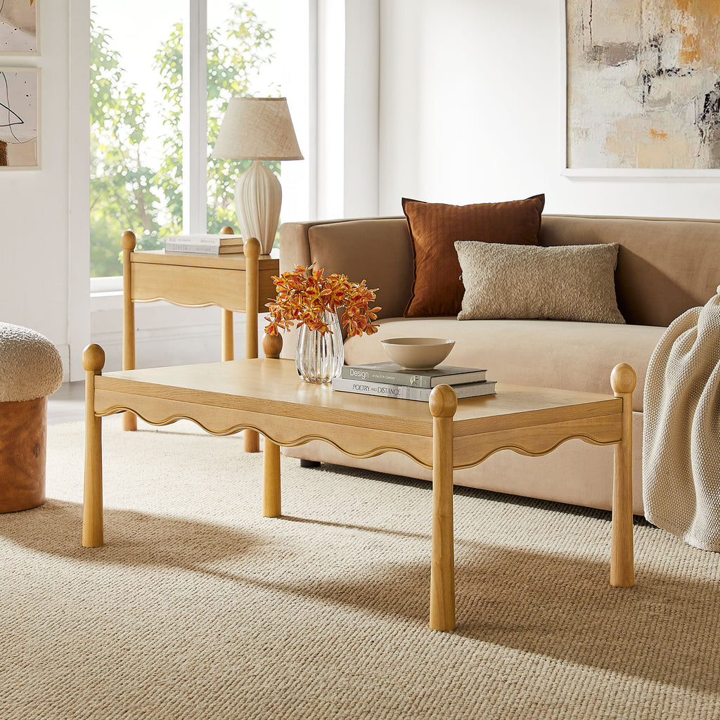 Darcy 46 Inch Wood Coffee Table - Oak