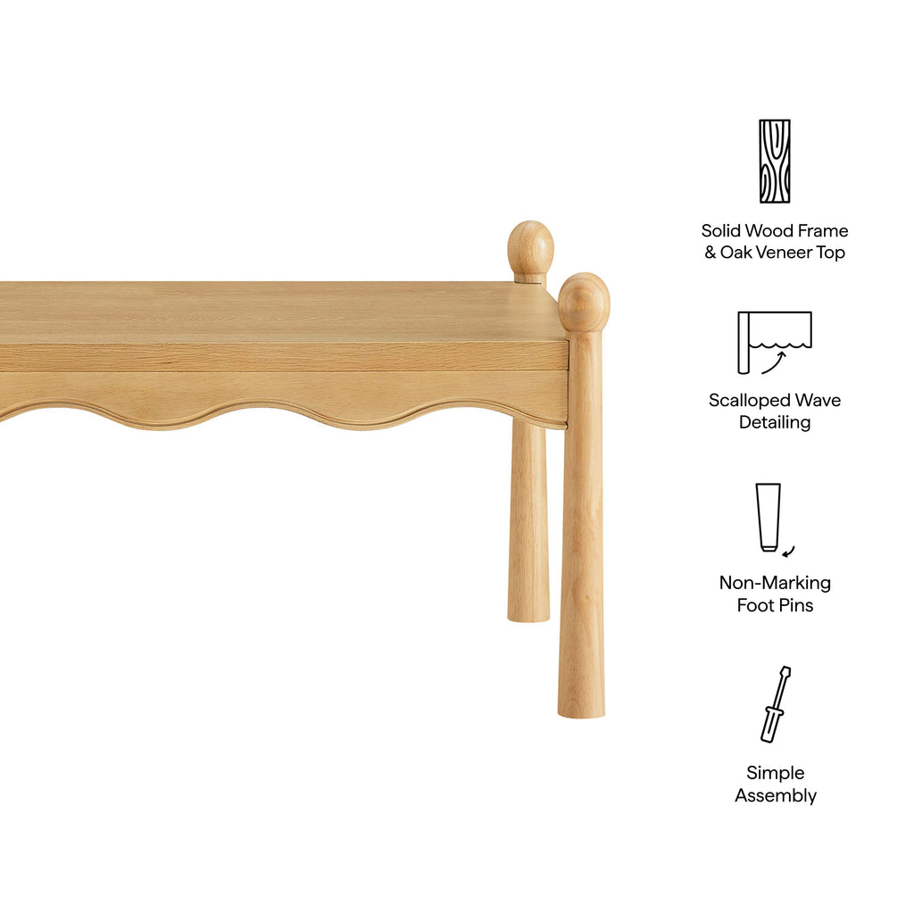 Darcy 46 Inch Wood Coffee Table - Oak