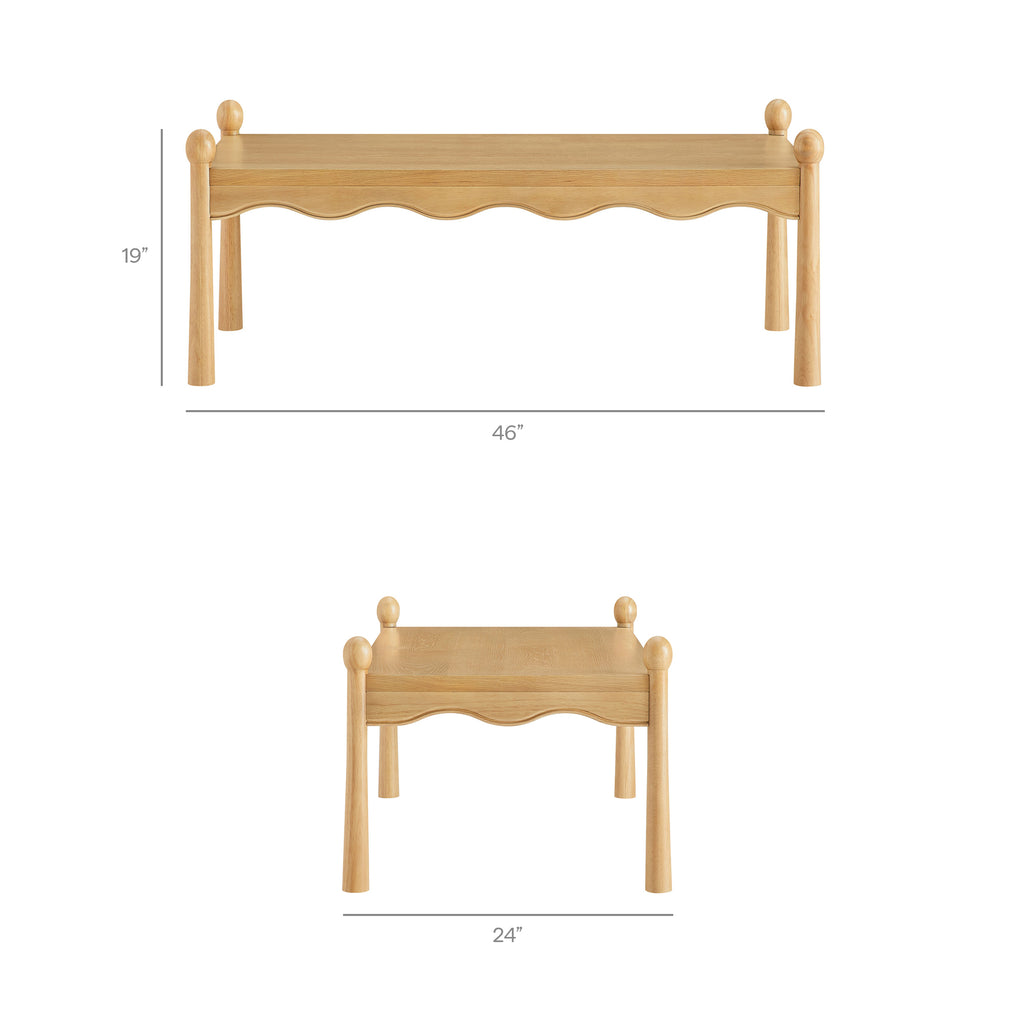 Darcy 46 Inch Wood Coffee Table - Oak