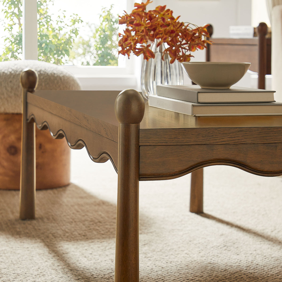 Darcy 46 Inch Wood Coffee Table - Walnut