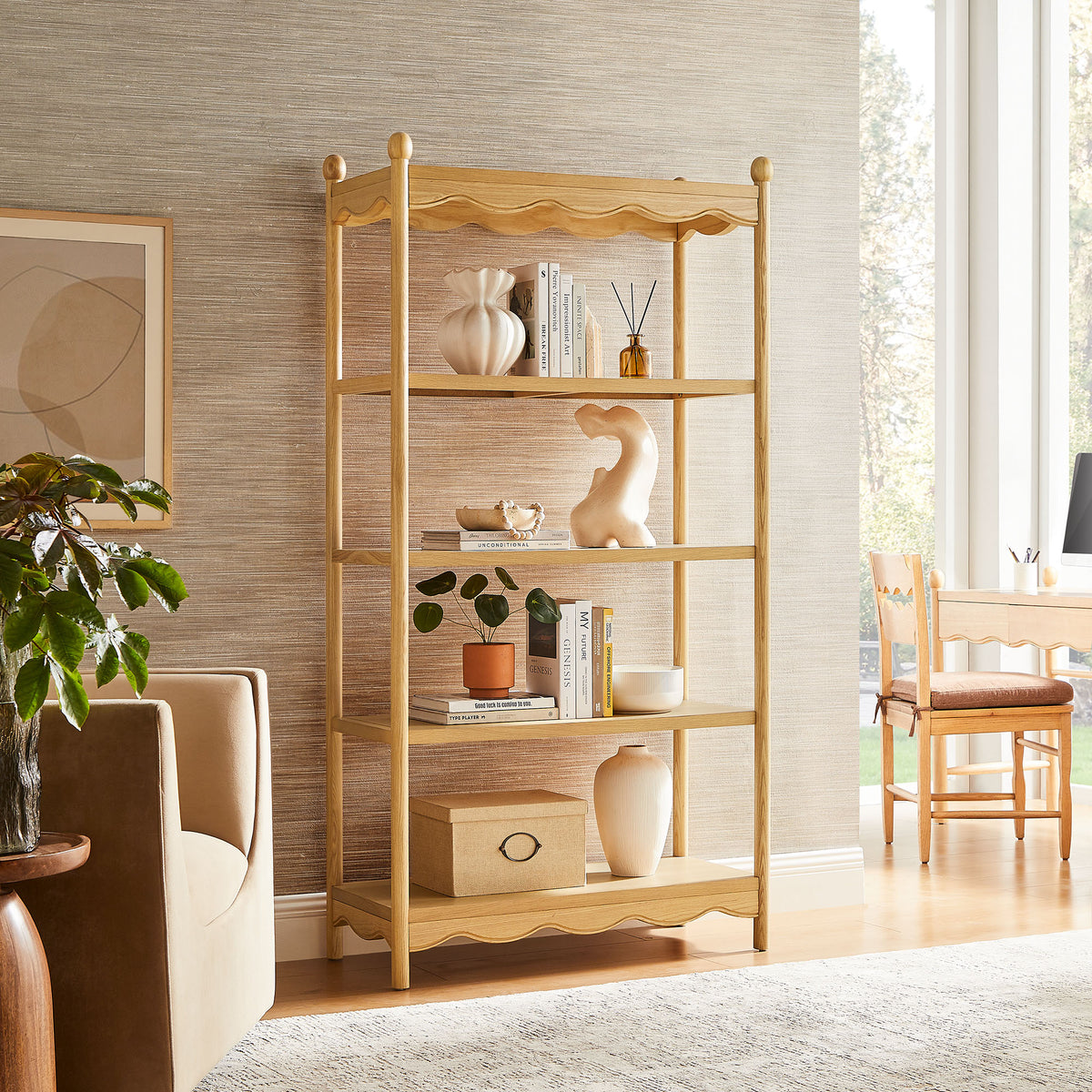 Darcy 4-Tier Open Bookcase - Oak