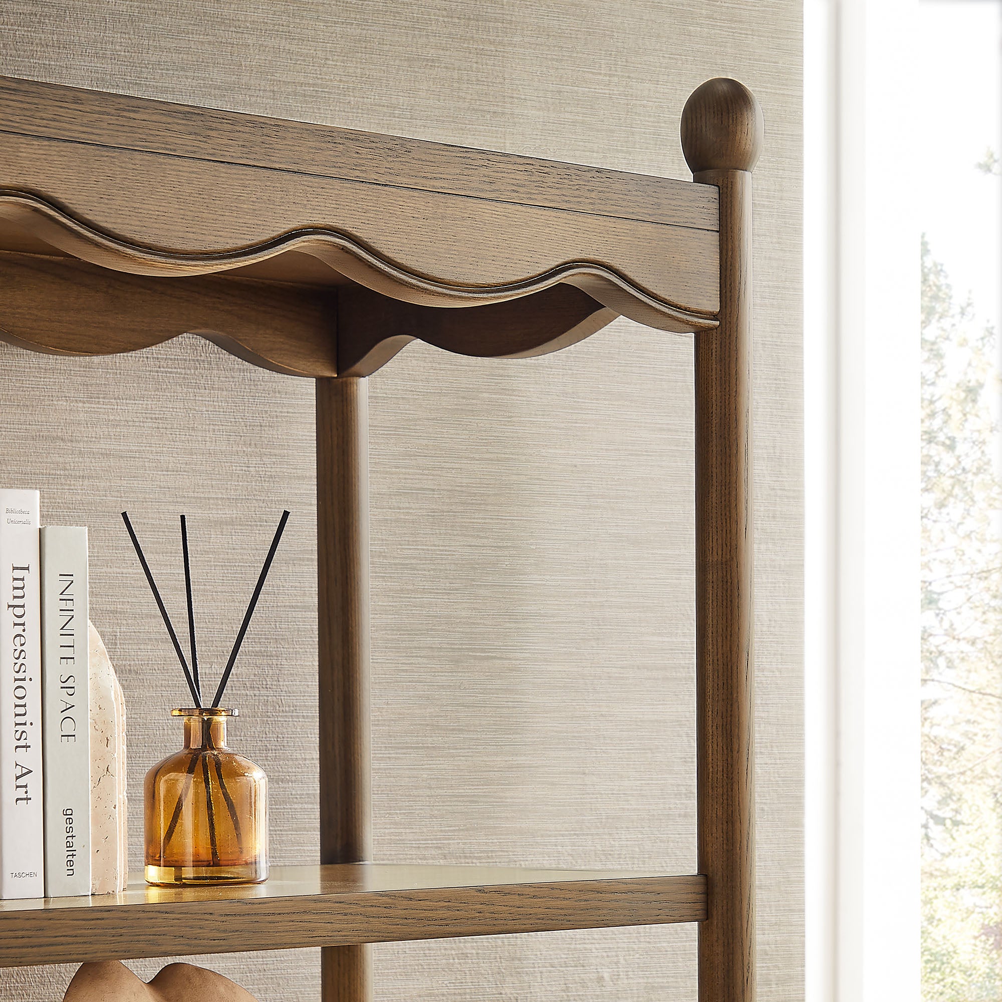 Darcy 4-Tier Open Bookcase - Walnut