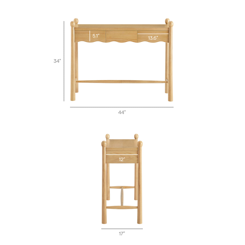Darcy 44 Inch Wood Console Table - Oak