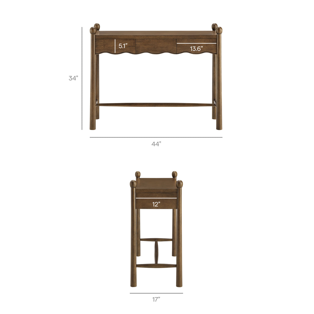 Darcy 44 Inch Wood Console Table - Walnut