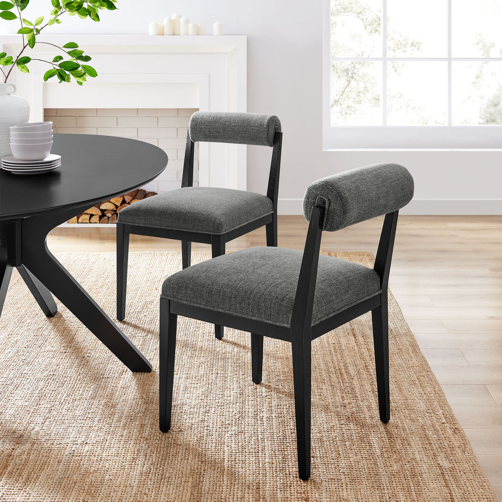 Kai Fabric Dining Chair Set of 2 - Charcoal