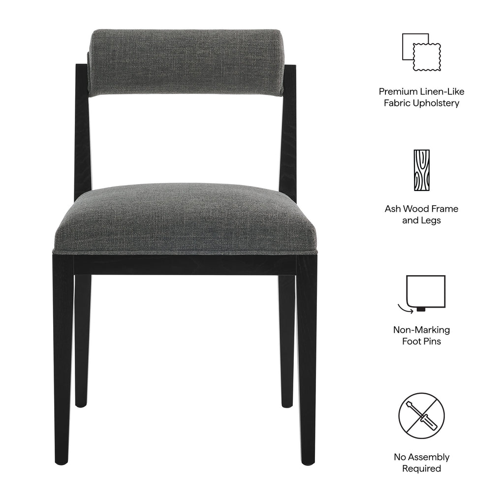 Kai Fabric Dining Chair Set of 2 - Charcoal