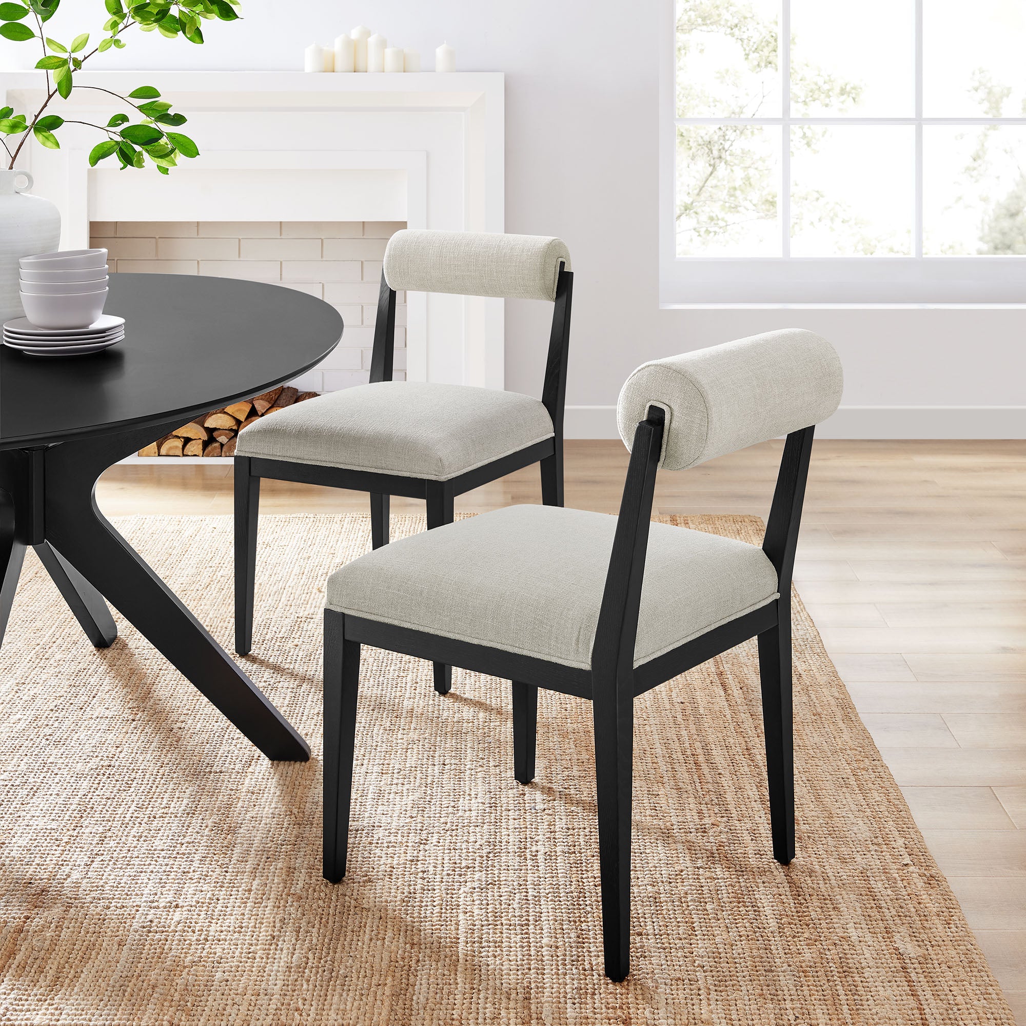 Kai Fabric Dining Chair Set of 2 - Linen
