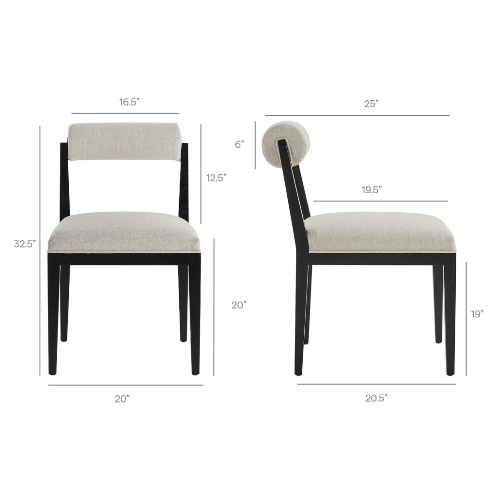 Kai Fabric Dining Chair Set of 2 - Linen
