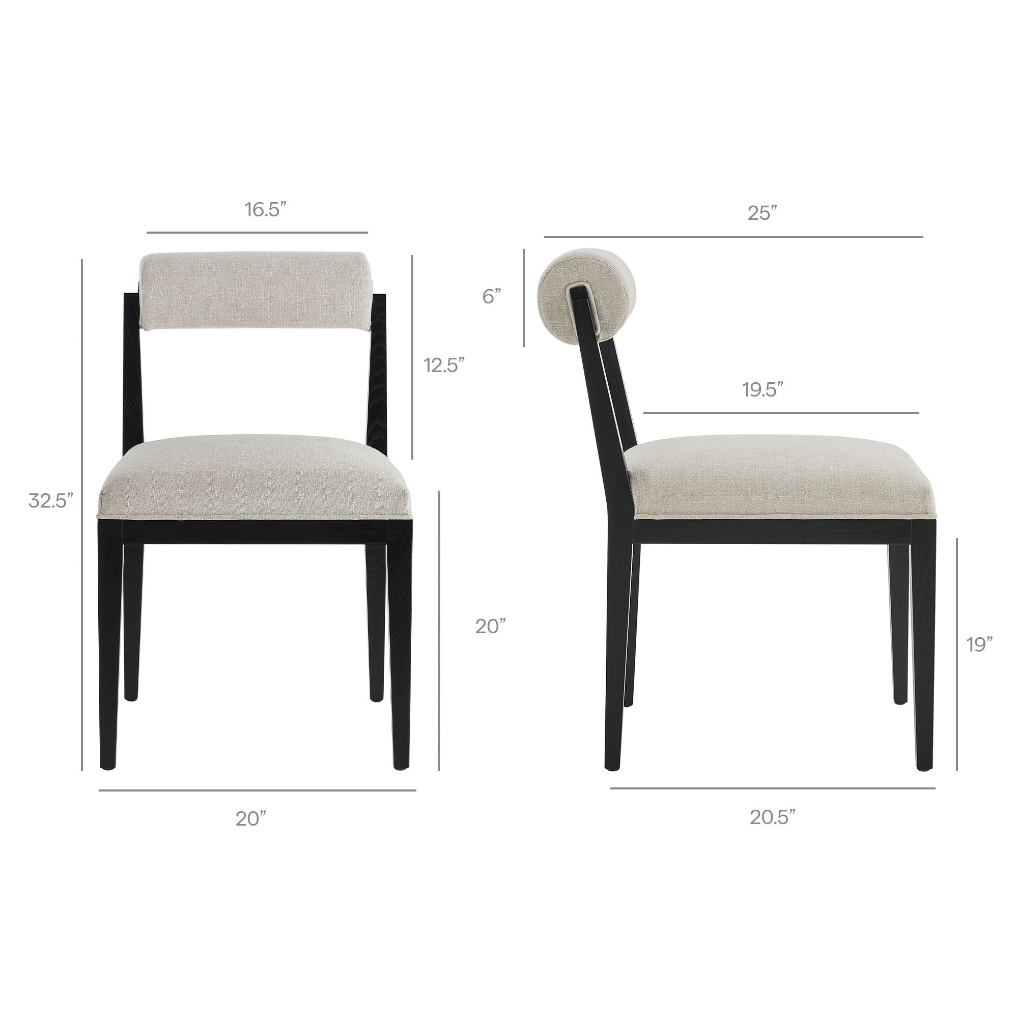 Kai Fabric Dining Chair Set of 2 - Linen