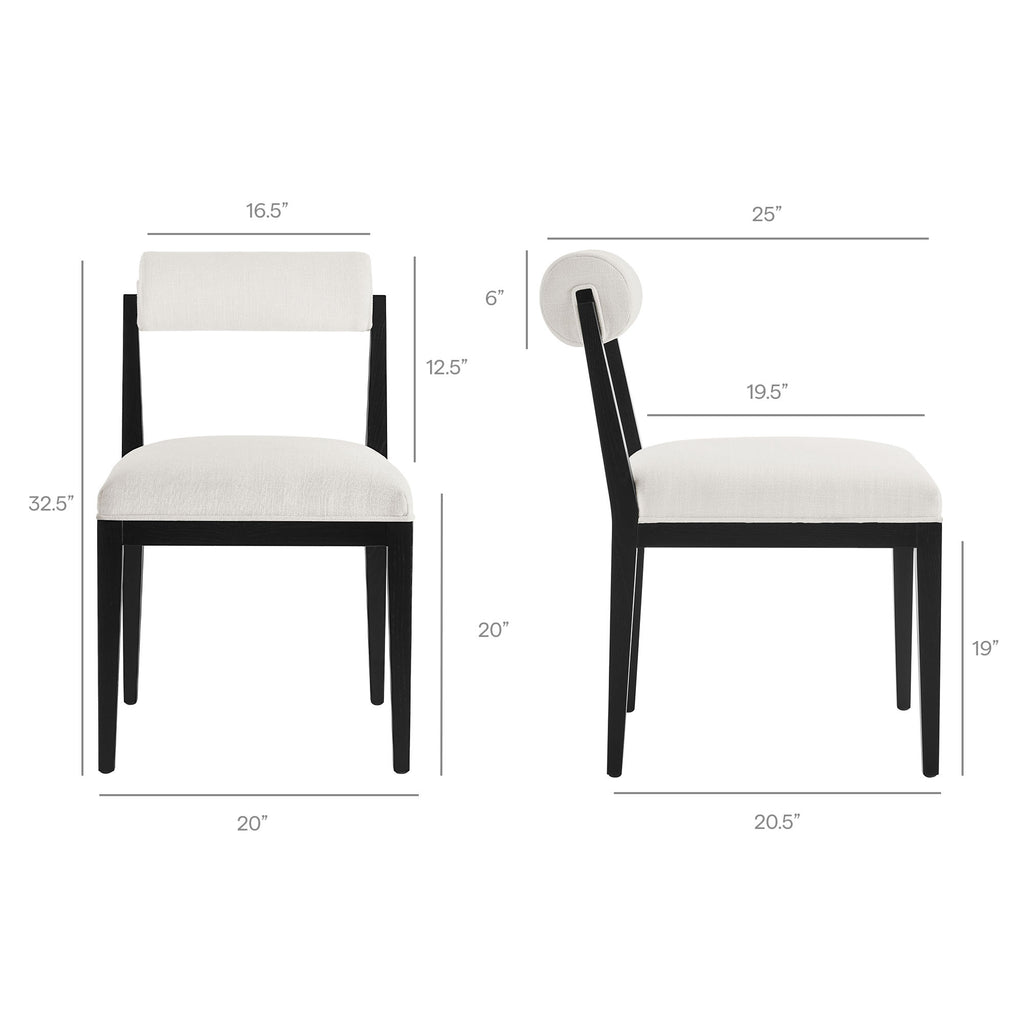 Kai Fabric Dining Chair Set of 2 - Salt