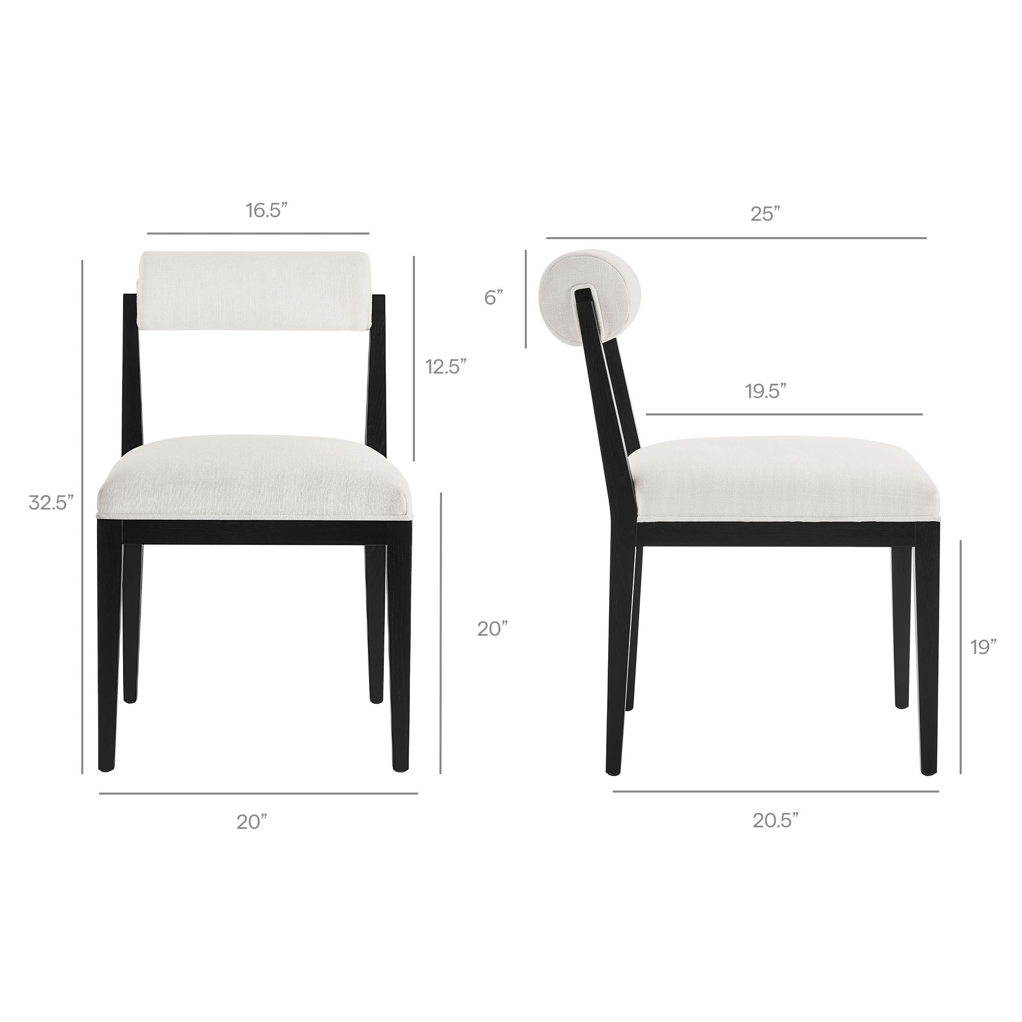 Kai Fabric Dining Chair Set of 2 - Salt