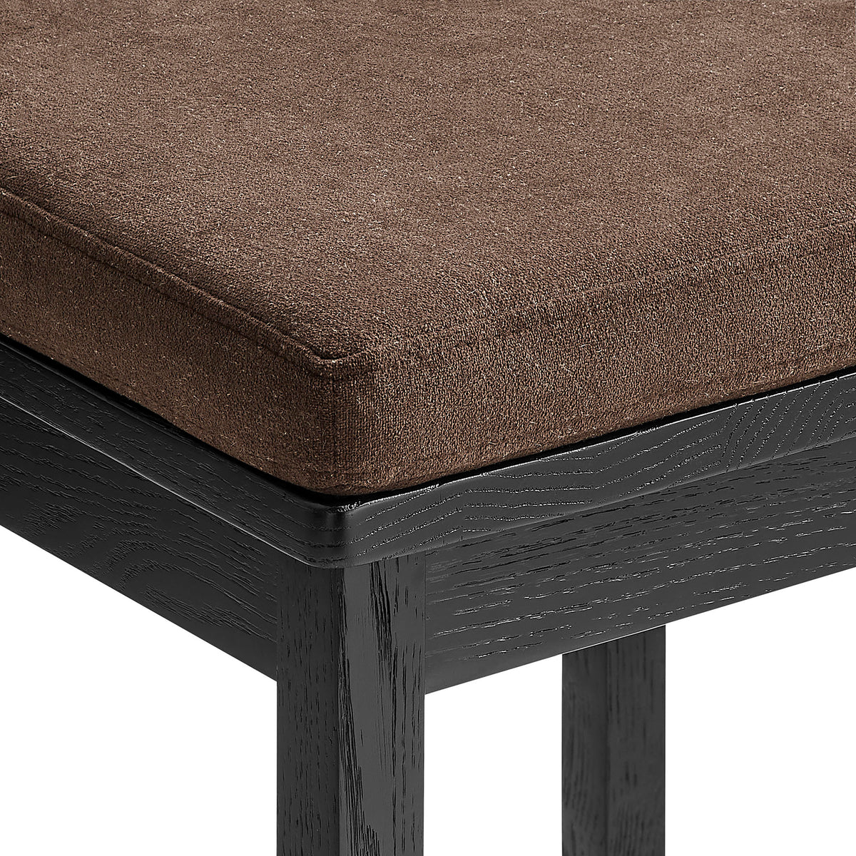 Jax Oak Wood Dining Chair With Wavy Razor Back and Cushion Set of 2 - Black Cocoa