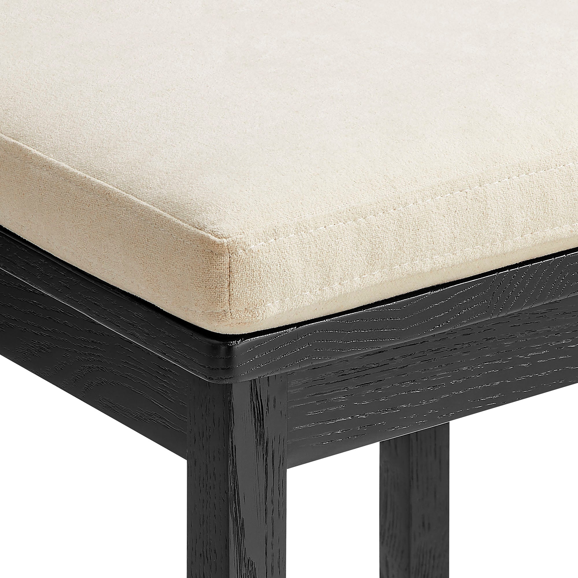 Jax Oak Wood Dining Chair With Wavy Razor Back and Cushion Set of 2 - Black Linen