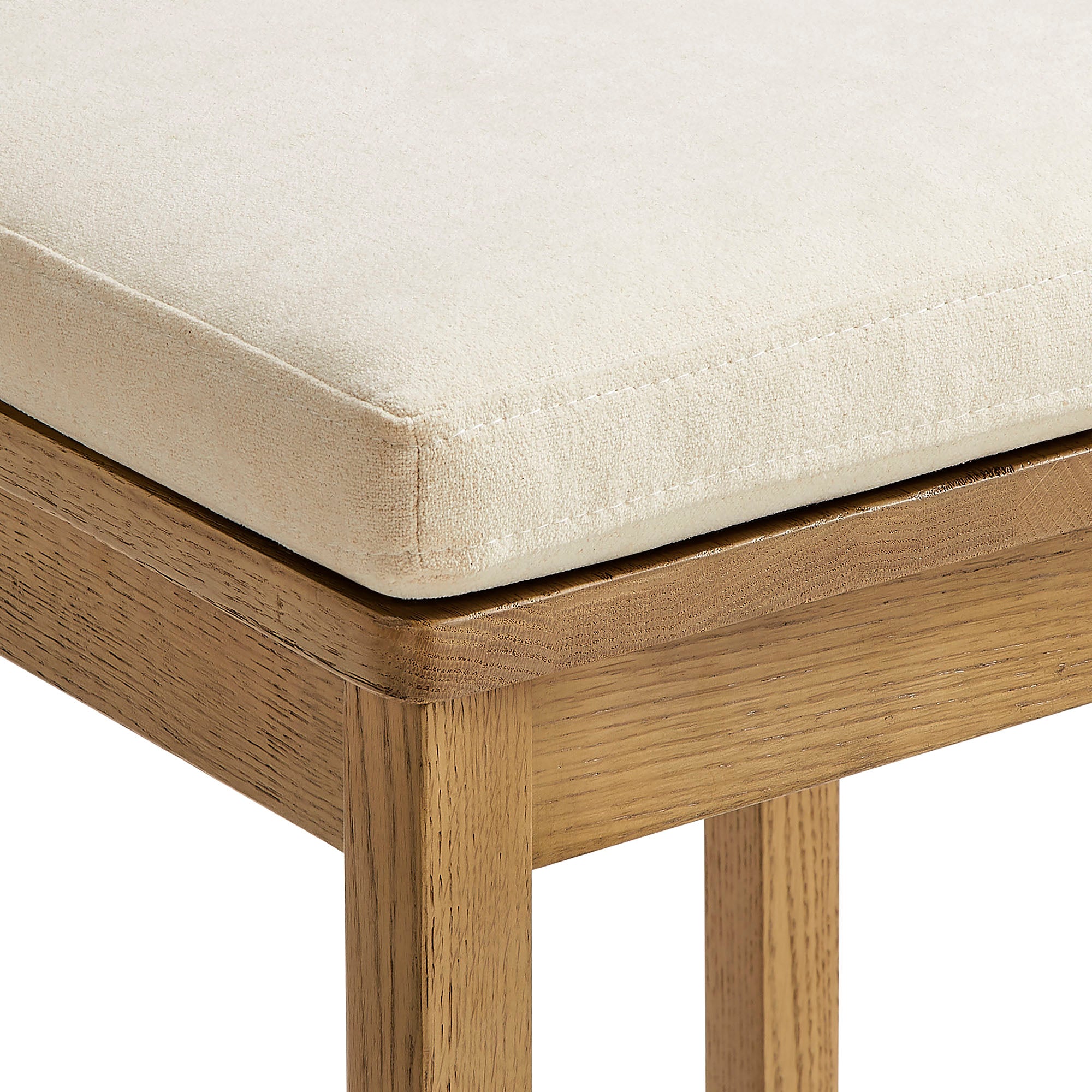 Jax Oak Wood Dining Chair With Wavy Razor Back and Cushion Set of 2 - Weathered Oak Linen