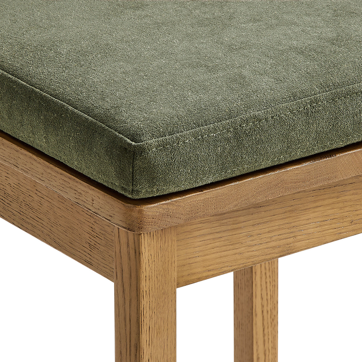 Jax Oak Wood Dining Chair With Wavy Razor Back and Cushion Set of 2 - Weathered Oak Sage