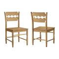 Jax Oak Wood Dining Chair With Wavy Razor Back Set of 2 - Weathered Oak