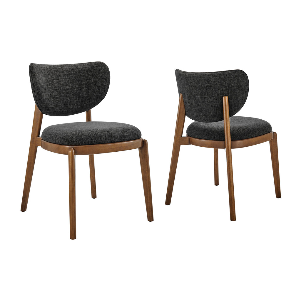 Fenwick Fabric Dining Chairs Set of 2 - Ebony