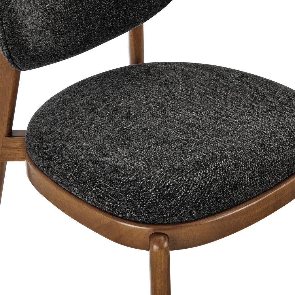 Fenwick Fabric Dining Chairs Set of 2 - Ebony