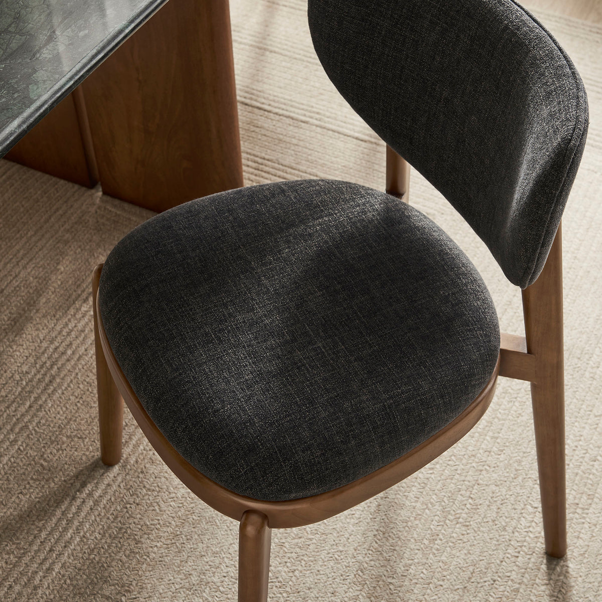 Fenwick Fabric Dining Chairs Set of 2 - Ebony