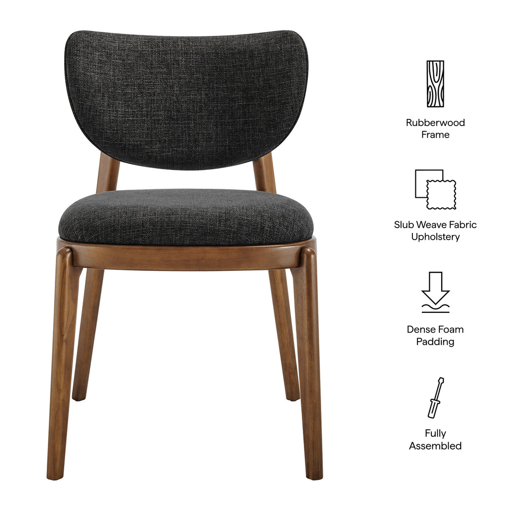 Fenwick Fabric Dining Chairs Set of 2 - Ebony