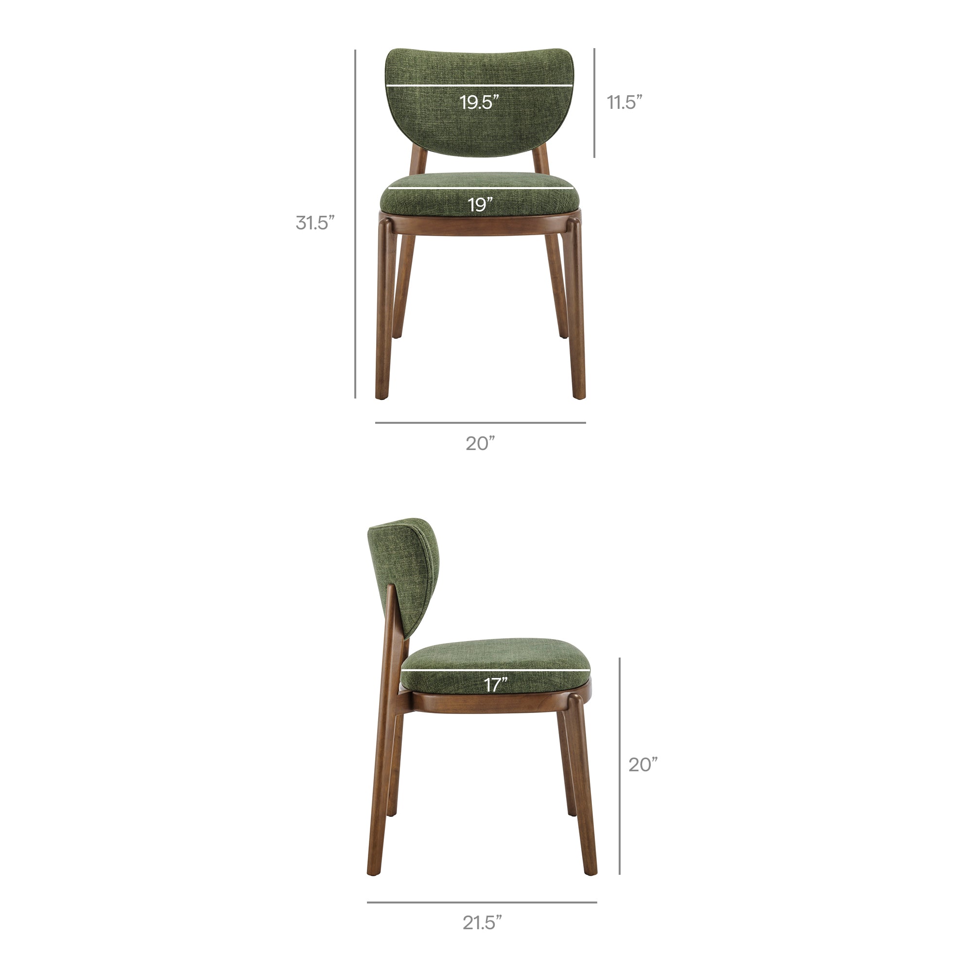 Fenwick Fabric Dining Chairs Set of 2 - Foliage