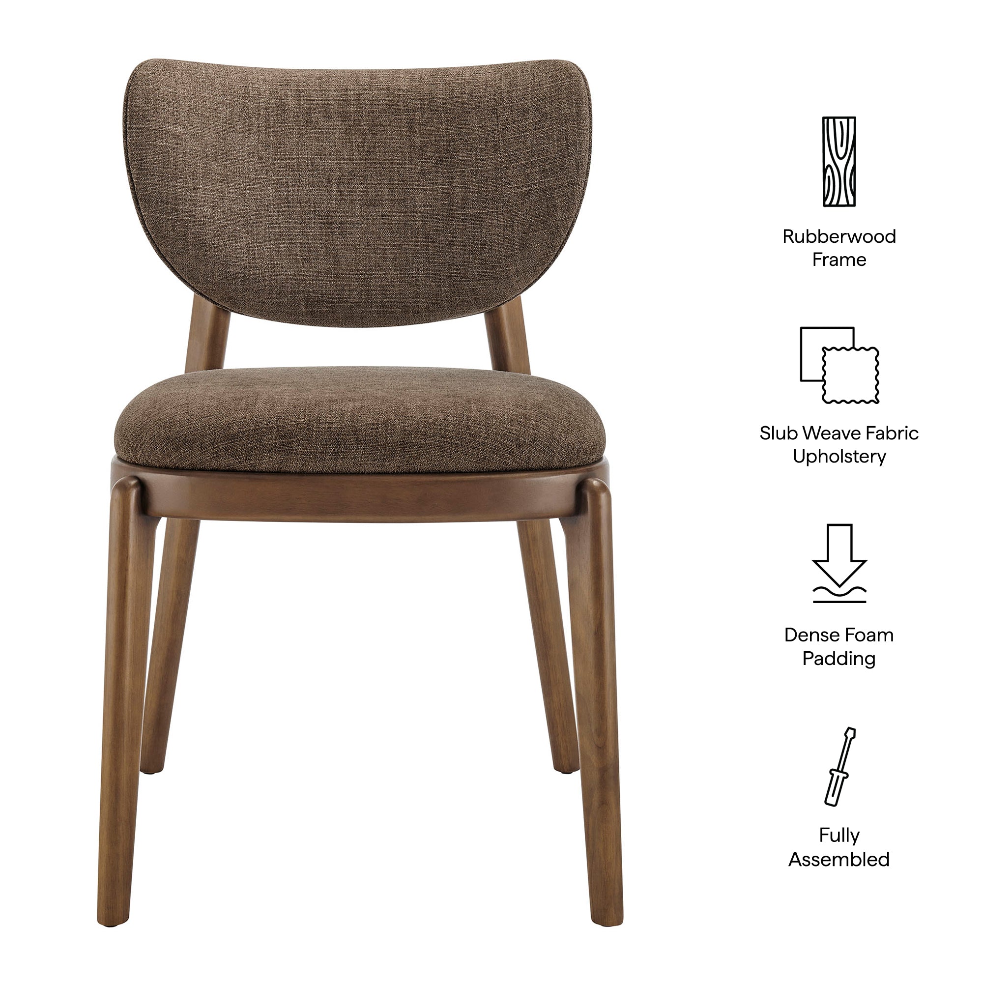 Fenwick Fabric Dining Chairs Set of 2 - Mocha