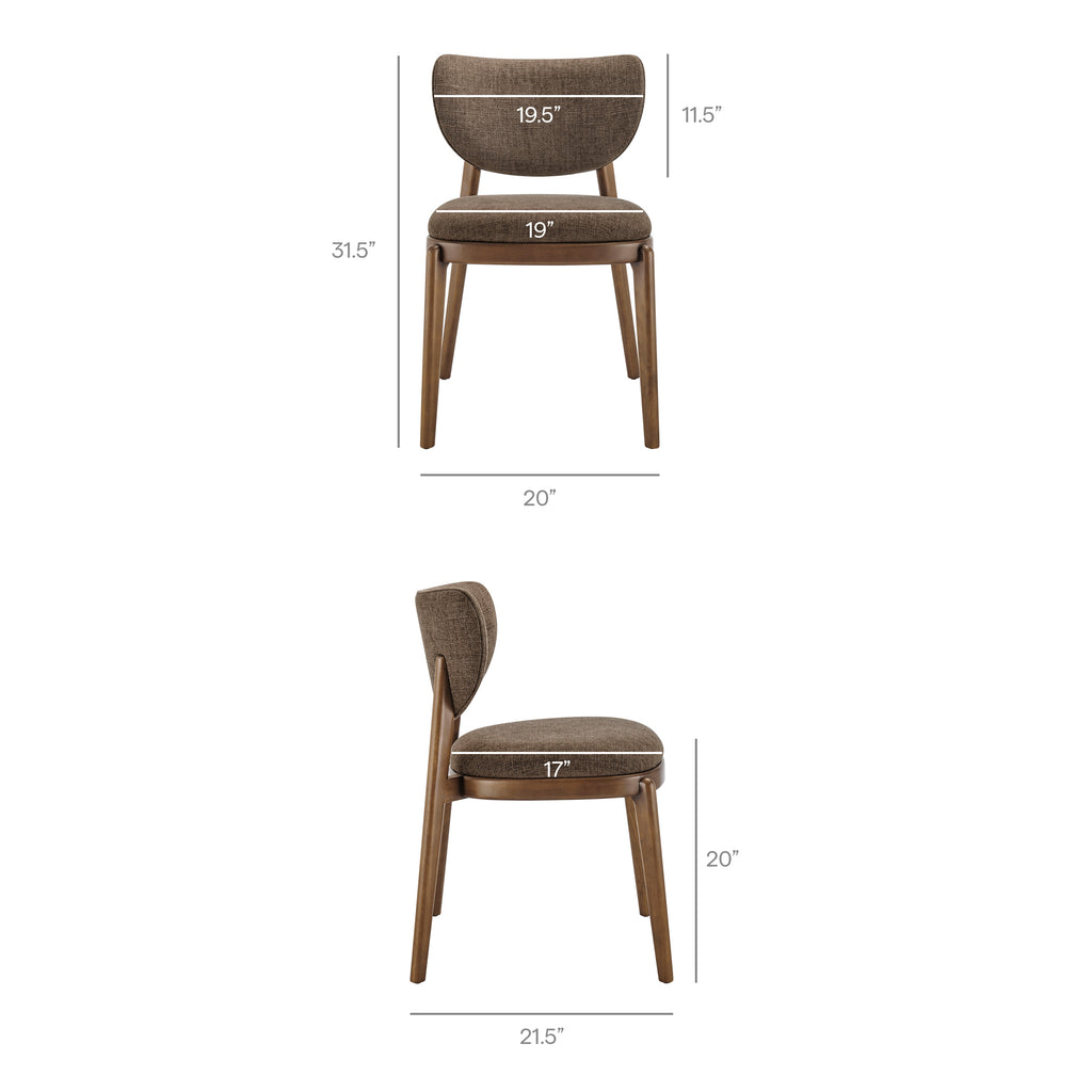 Fenwick Fabric Dining Chairs Set of 2 - Mocha