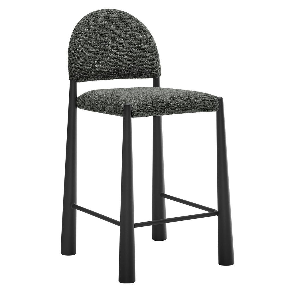 Hayley Upholstered Fabric Counter Stools Set of 2 - Black Anthracite