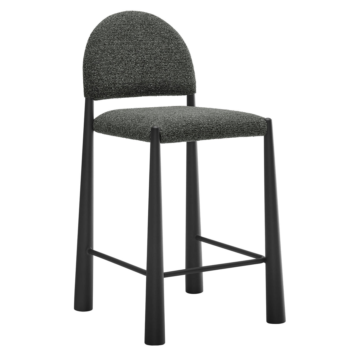Hayley Upholstered Fabric Counter Stools Set of 2 - Black Anthracite