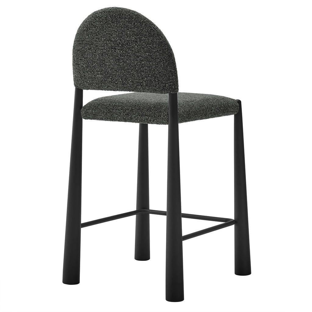 Hayley Upholstered Fabric Counter Stools Set of 2 - Black Anthracite
