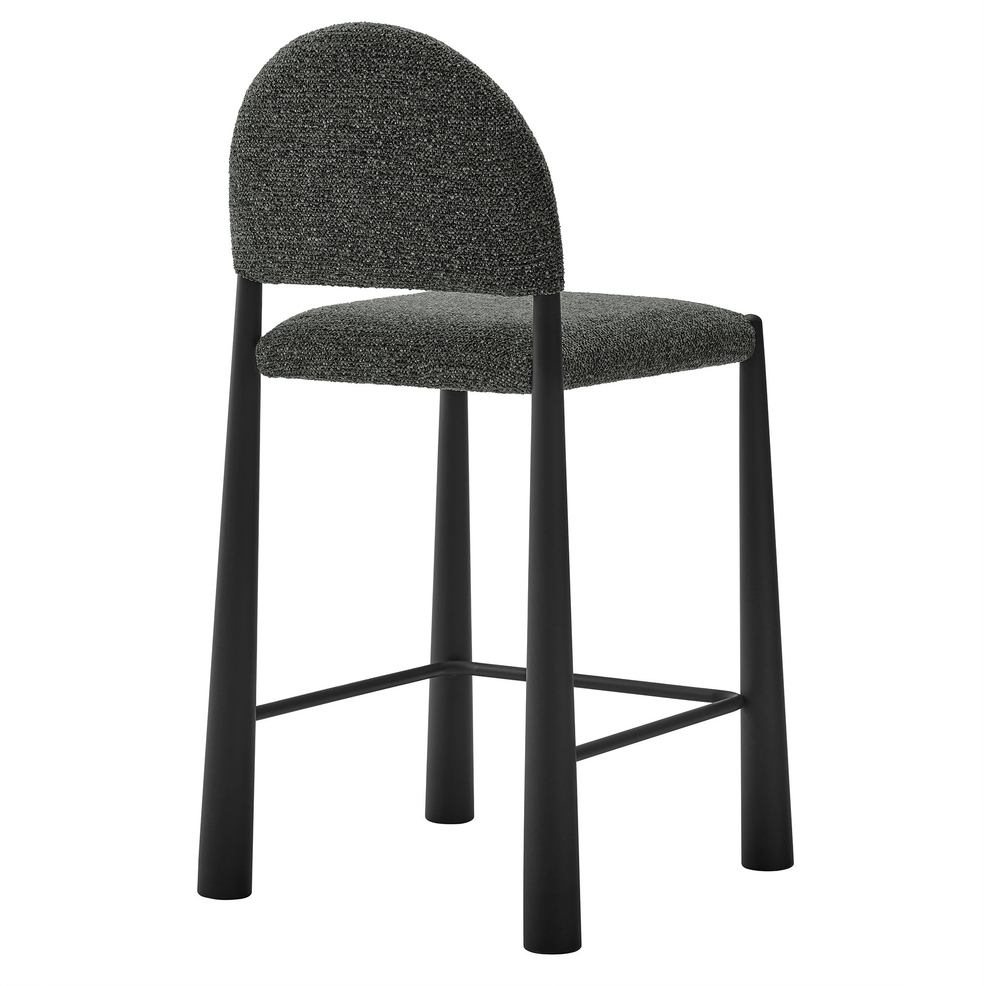 Hayley Upholstered Fabric Counter Stools Set of 2 - Black Anthracite