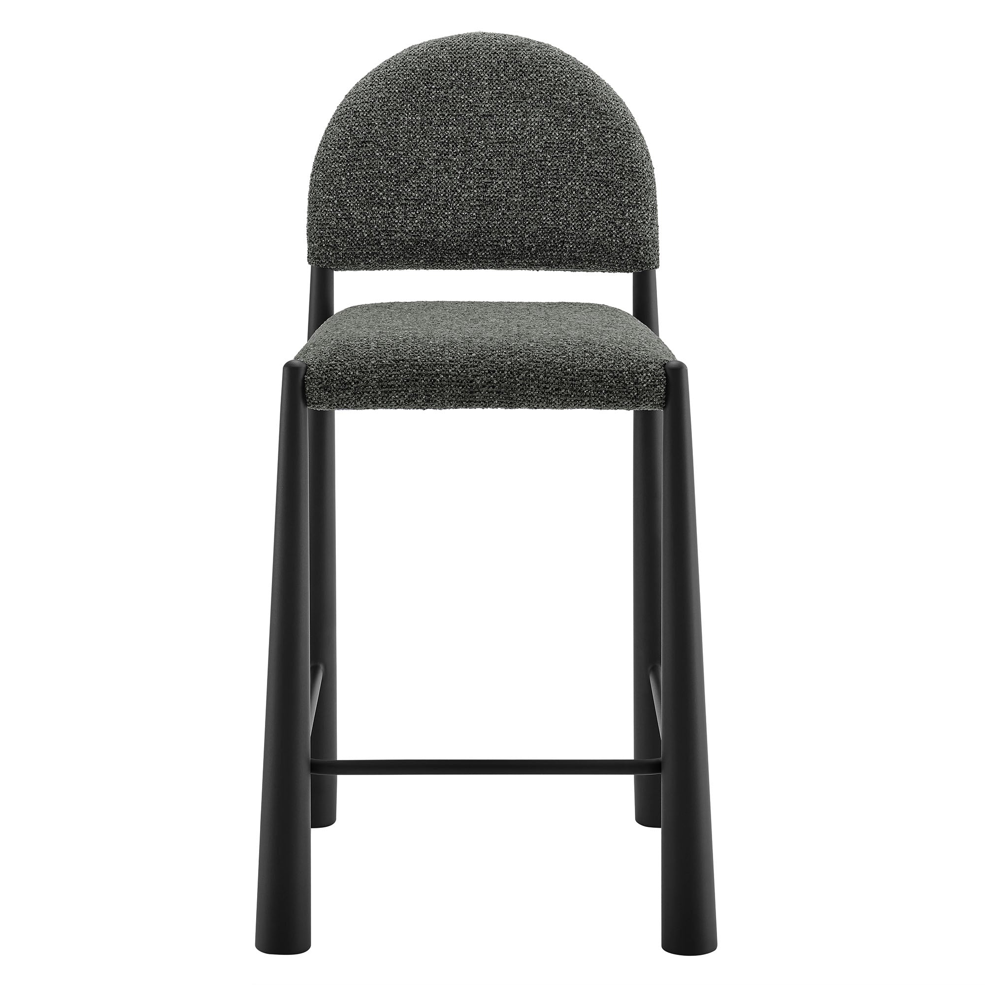 Hayley Upholstered Fabric Counter Stools Set of 2 - Black Anthracite