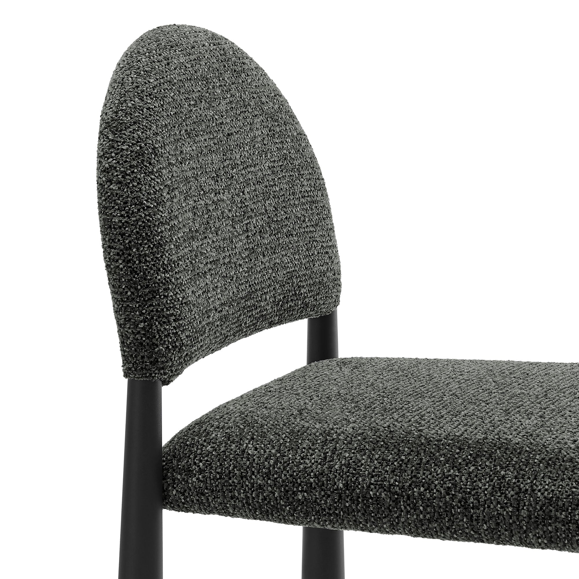 Hayley Upholstered Fabric Counter Stools Set of 2 - Black Anthracite