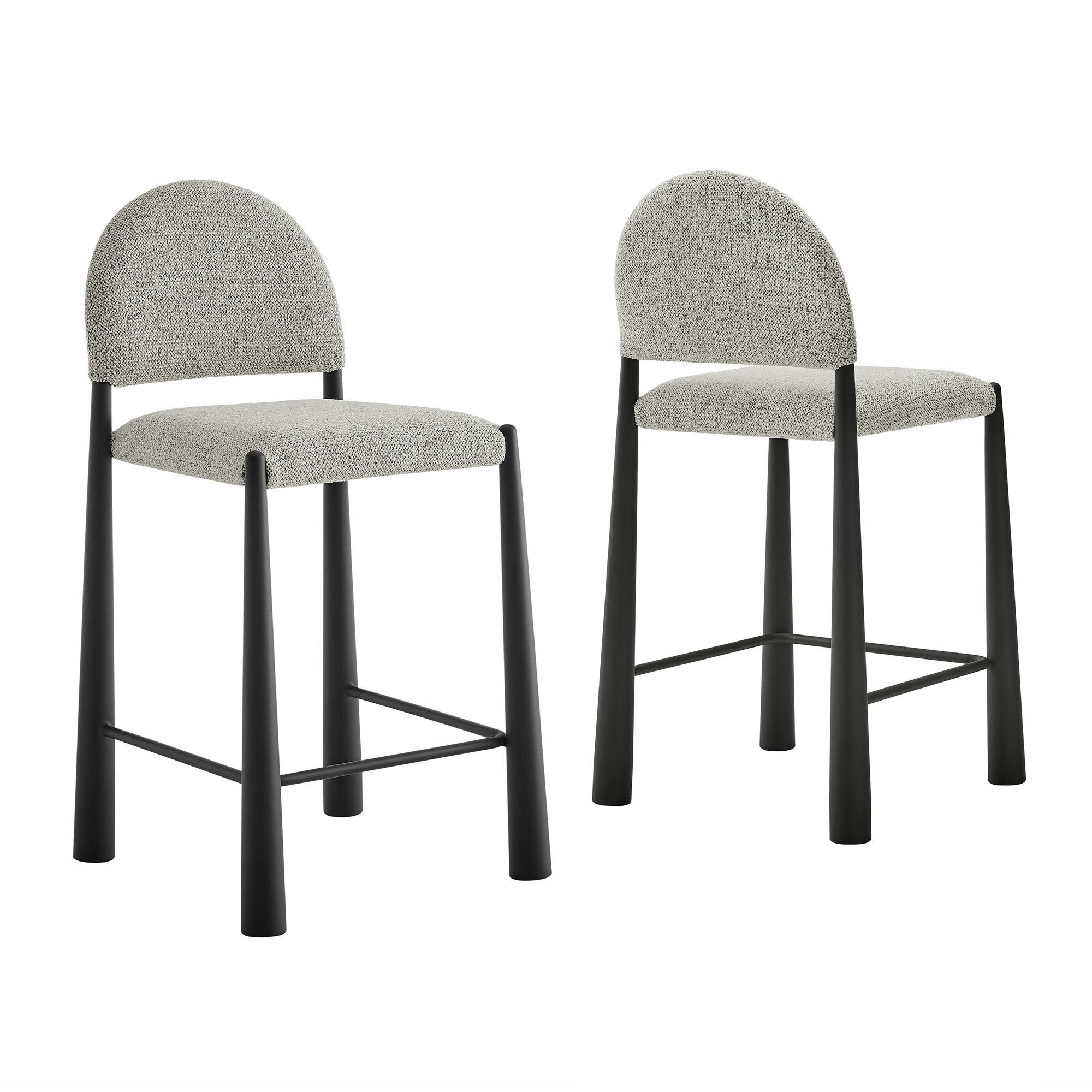 Hayley Upholstered Fabric Counter Stools Set of 2 - Black Camel