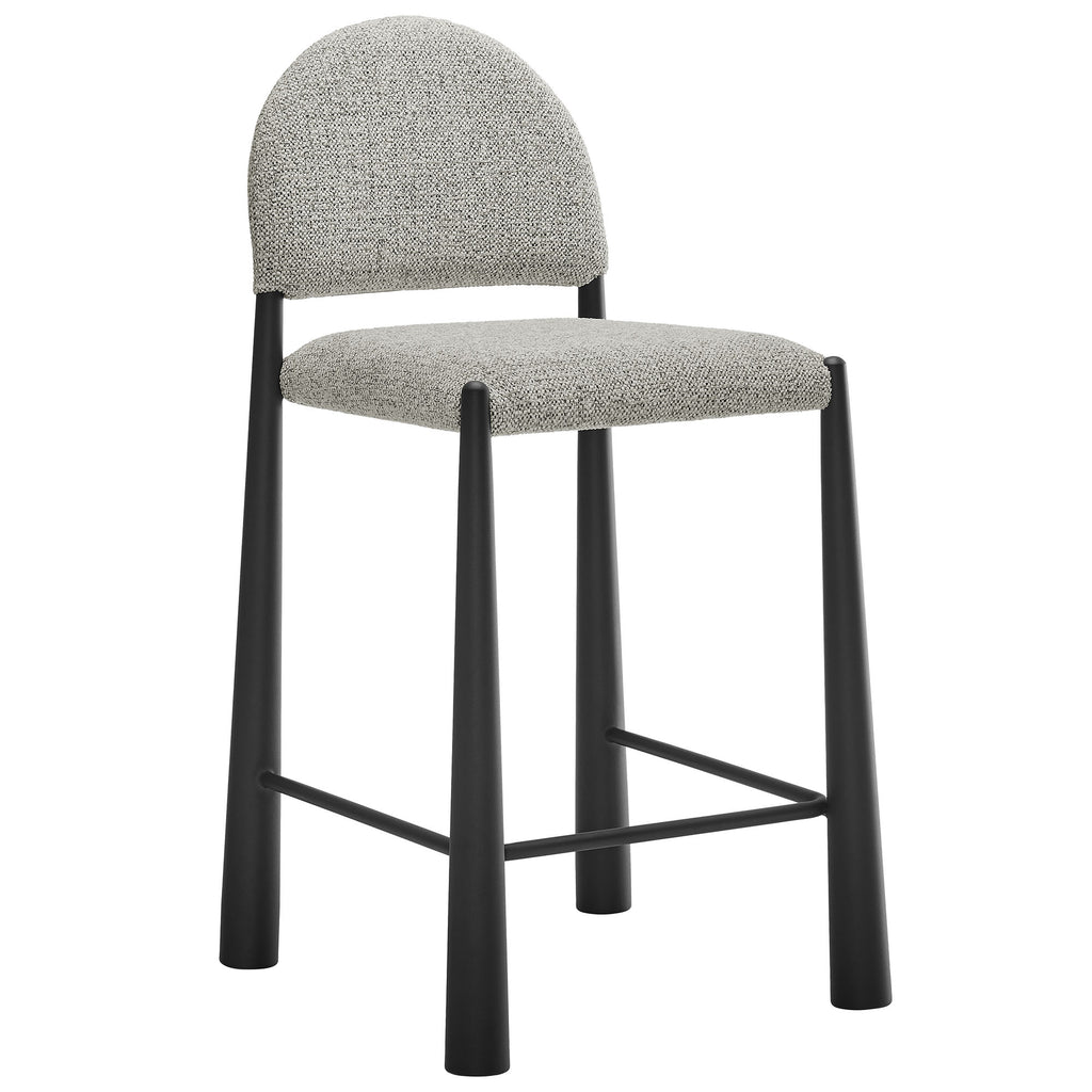 Hayley Upholstered Fabric Counter Stools Set of 2 - Black Camel