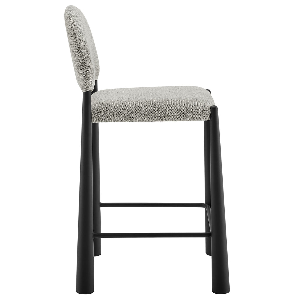 Hayley Upholstered Fabric Counter Stools Set of 2 - Black Camel