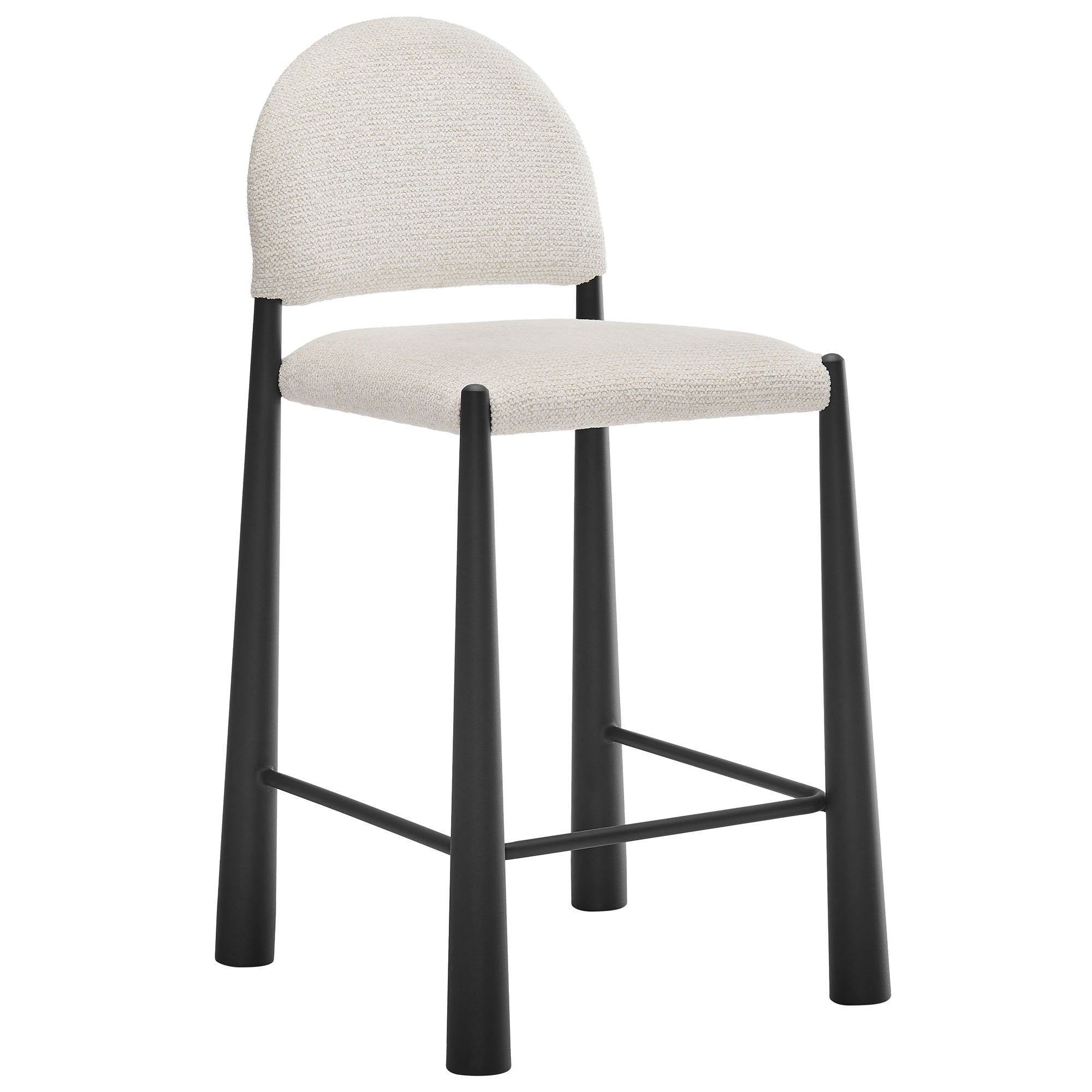 Hayley Upholstered Fabric Counter Stools Set of 2 - Black Cream