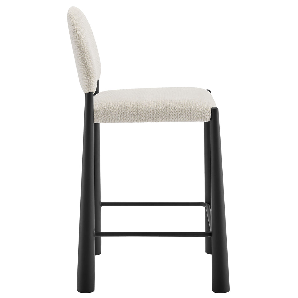 Hayley Upholstered Fabric Counter Stools Set of 2 - Black Cream