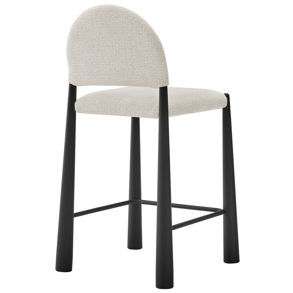 Hayley Upholstered Fabric Counter Stools Set of 2 - Black Cream