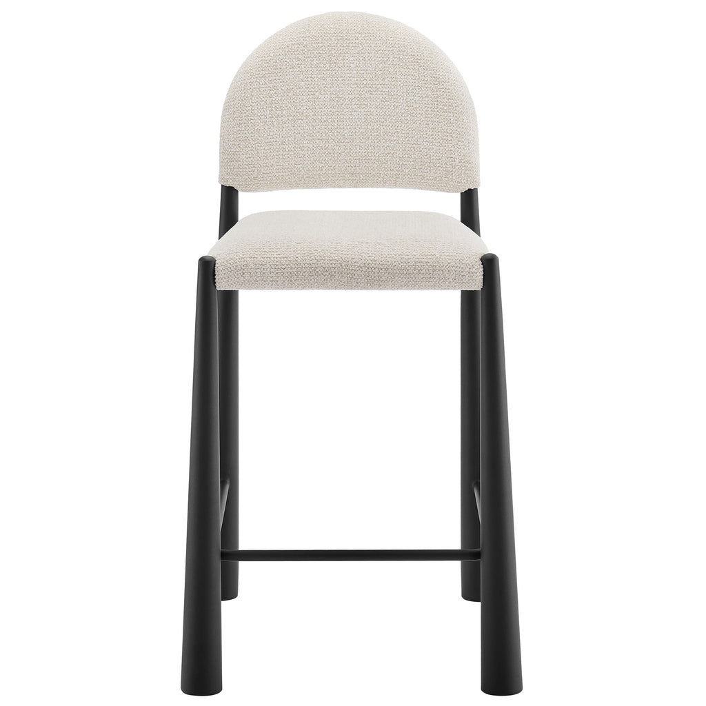 Hayley Upholstered Fabric Counter Stools Set of 2 - Black Cream