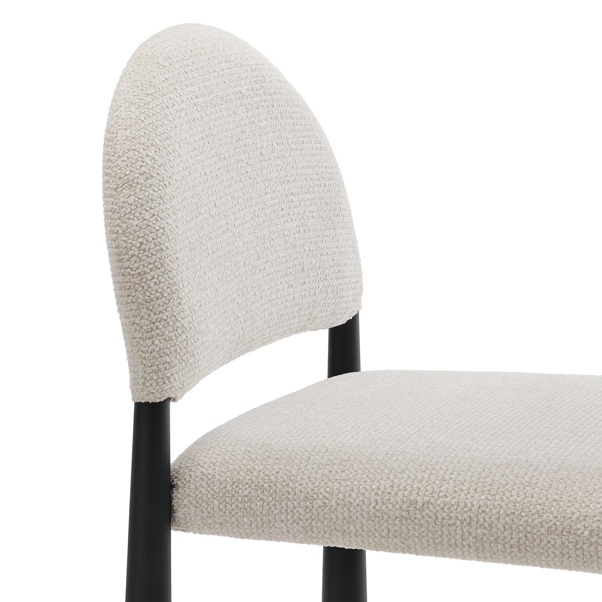Hayley Upholstered Fabric Counter Stools Set of 2 - Black Cream