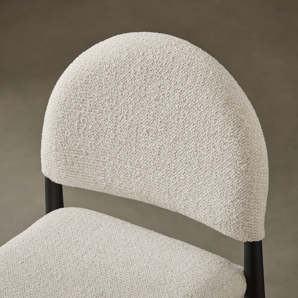 Hayley Upholstered Fabric Counter Stools Set of 2 - Black Cream