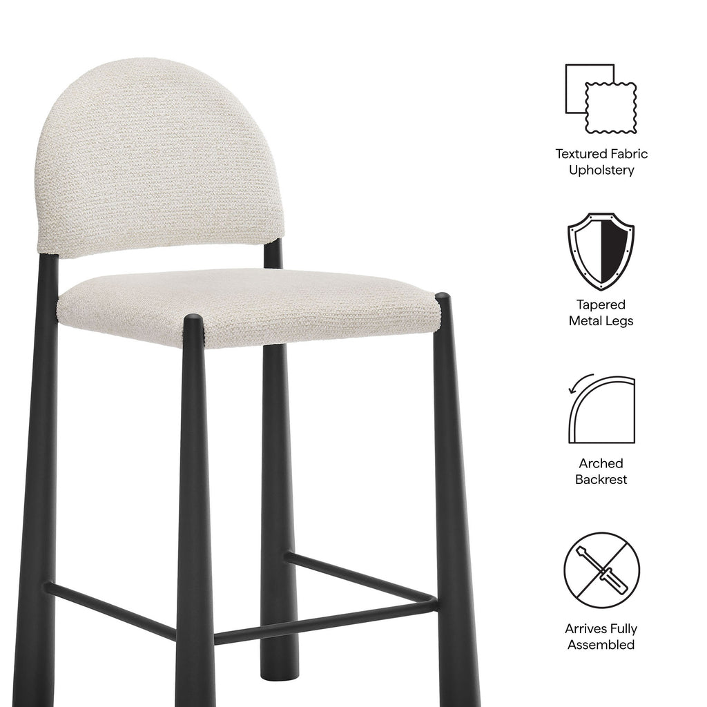 Hayley Upholstered Fabric Counter Stools Set of 2 - Black Cream